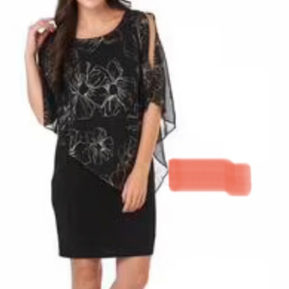 Floral asymmetrical overlay dress - Picture 4 of 4